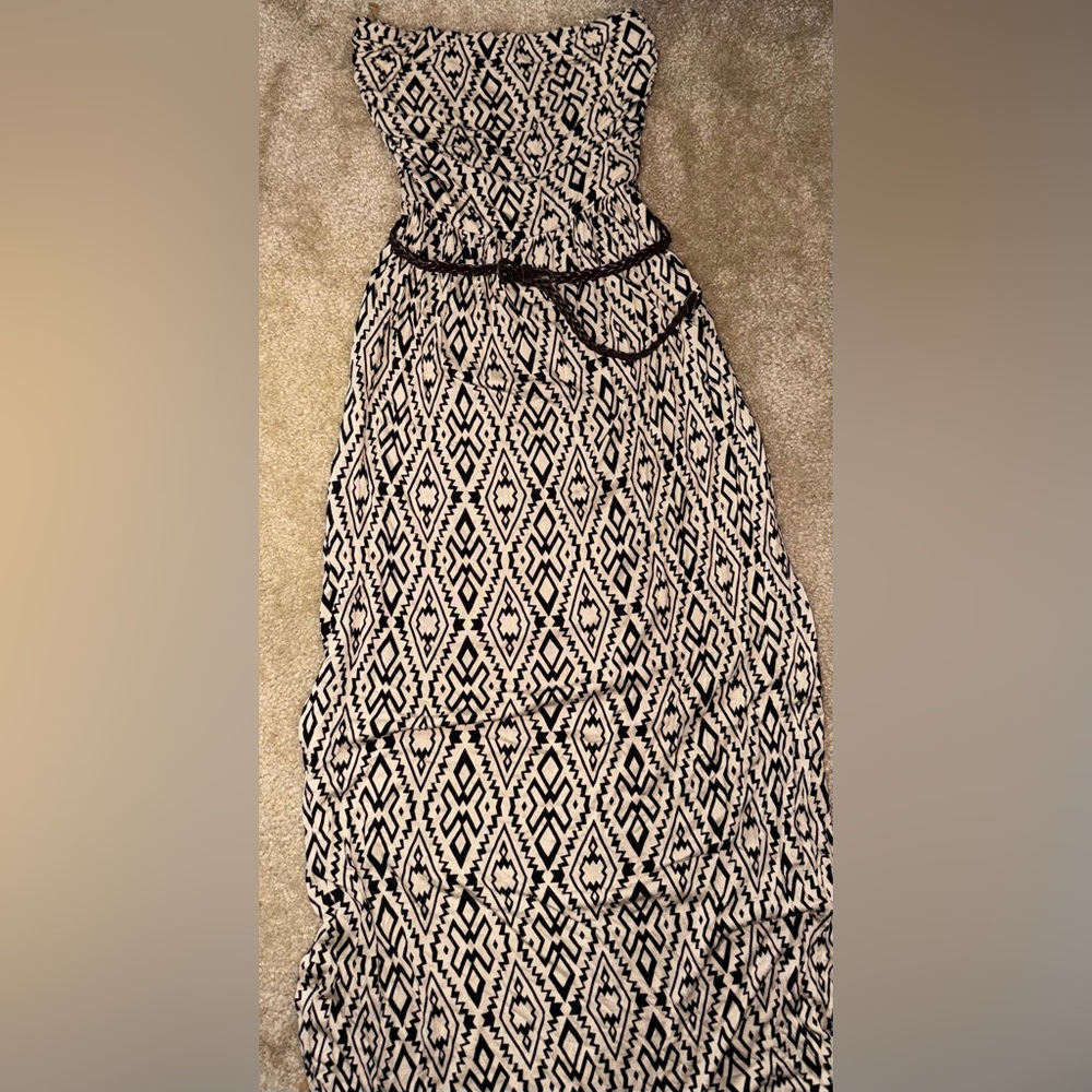 Love Culture Tribal Boho Strapless Maxi Dress Small